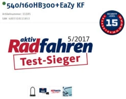 Abus Granit X-Plus 540/160HB300 Verrouillage En U + Support KF EaZy 9 Abus Granit X-Plus 540/160HB300 Verrouillage En U + Support KF EaZy -Abus Promos Boutique 20015953 Testsieger Logo und Sicherheitsstufe Logo