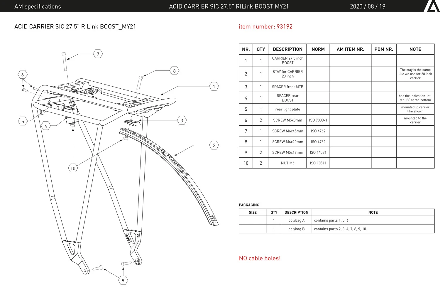 ACID Porte-bagages SIC 27,5" RILink Boost 2 ACID Porte-bagages SIC 27,5" RILink Boost – Image 2