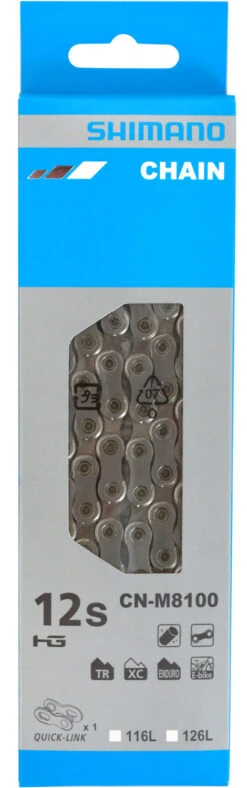 Shimano XT CN-M8100 Chaîne à 12 Vitesses Avec Quick-Link -Abus Promos Boutique Shimano XT CN M8100 12 fach Kette mit Quick Link 20072595