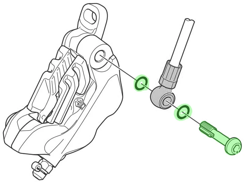 Shimano Vis De Conduite De Frein + Bague D'étanchéité Pour BR-M8120/7120 2 Shimano Vis De Conduite De Frein + Bague D'étanchéité Pour BR-M8120/7120 – Image 2